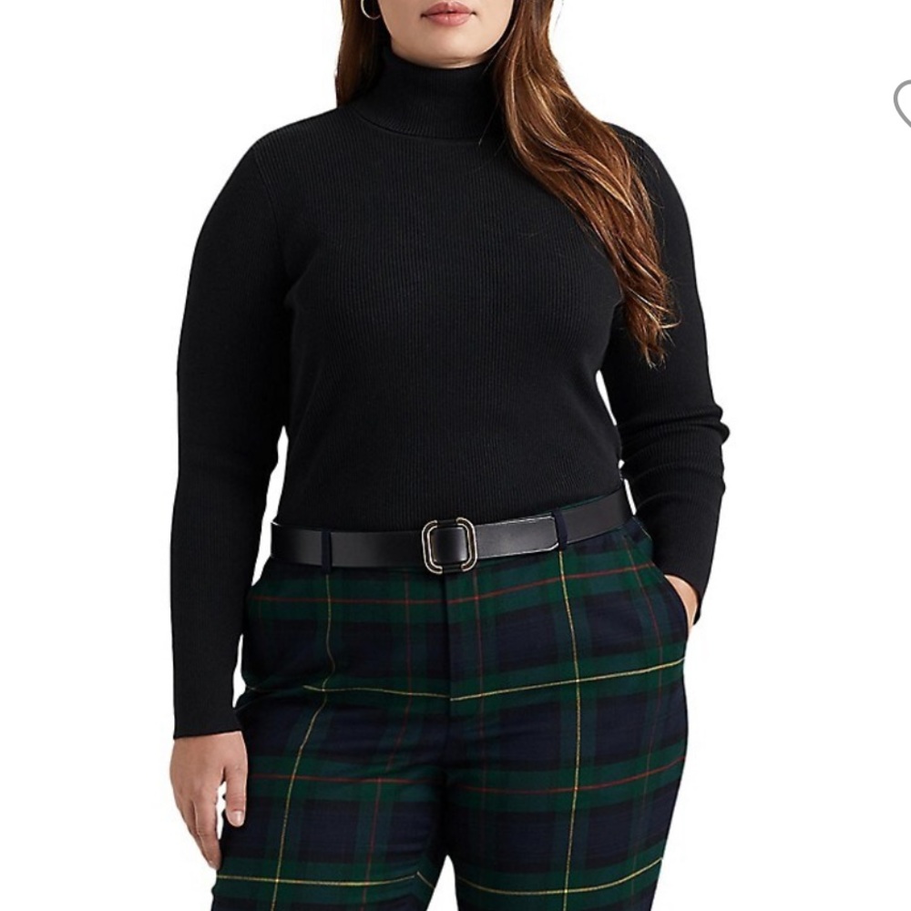 LAUREN Ralph Lauren Plus Size Plaid Pleated Twill Ankle Pants - Picture 3 of 14